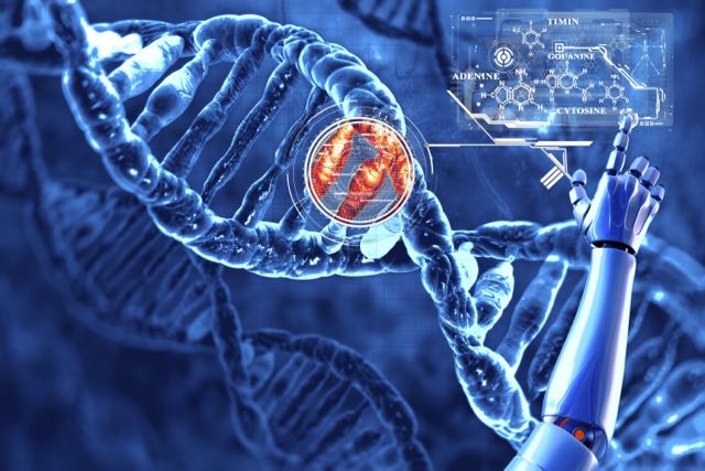 DNA manipulated by a robot arm