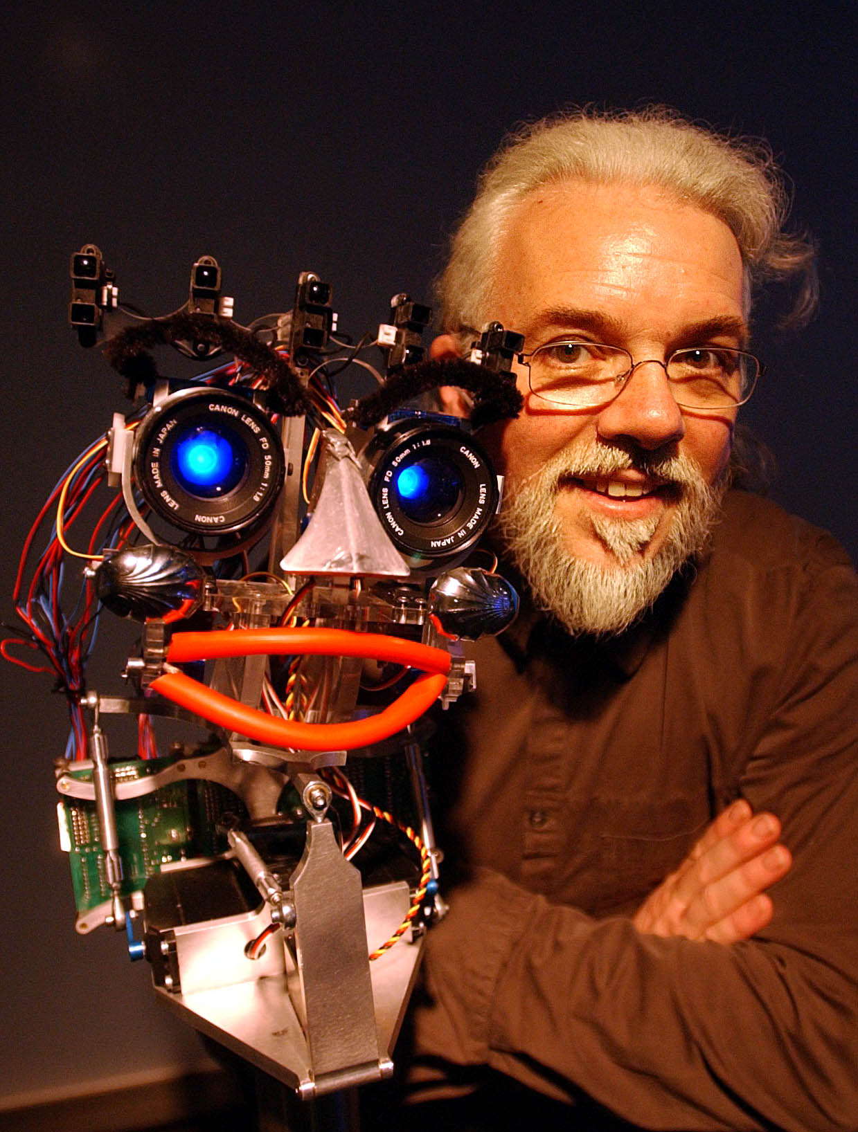 Noel Sharkey with Emotional Robot