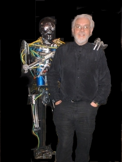Noel Sharkey with Skeletal Robot