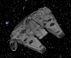 the Millenium Falcon as viewed in Sky