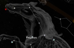 a drawing of Pegasus as viewed in Sky
