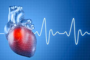 A heart with electical signal