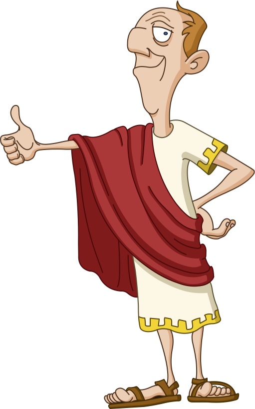 A Cartoon of a Roman with Thumb Up: copyright www.istockphoto.com 538159194
