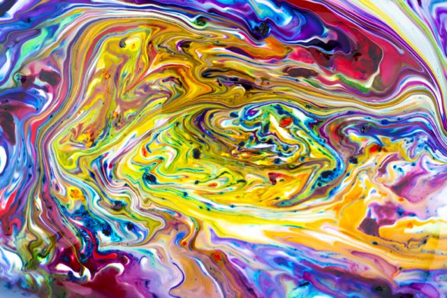 A rainbow swirl of paint