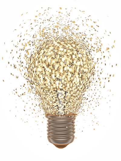 An exploding lightbulb