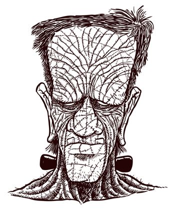 Cartoon of Frankenstein's monster