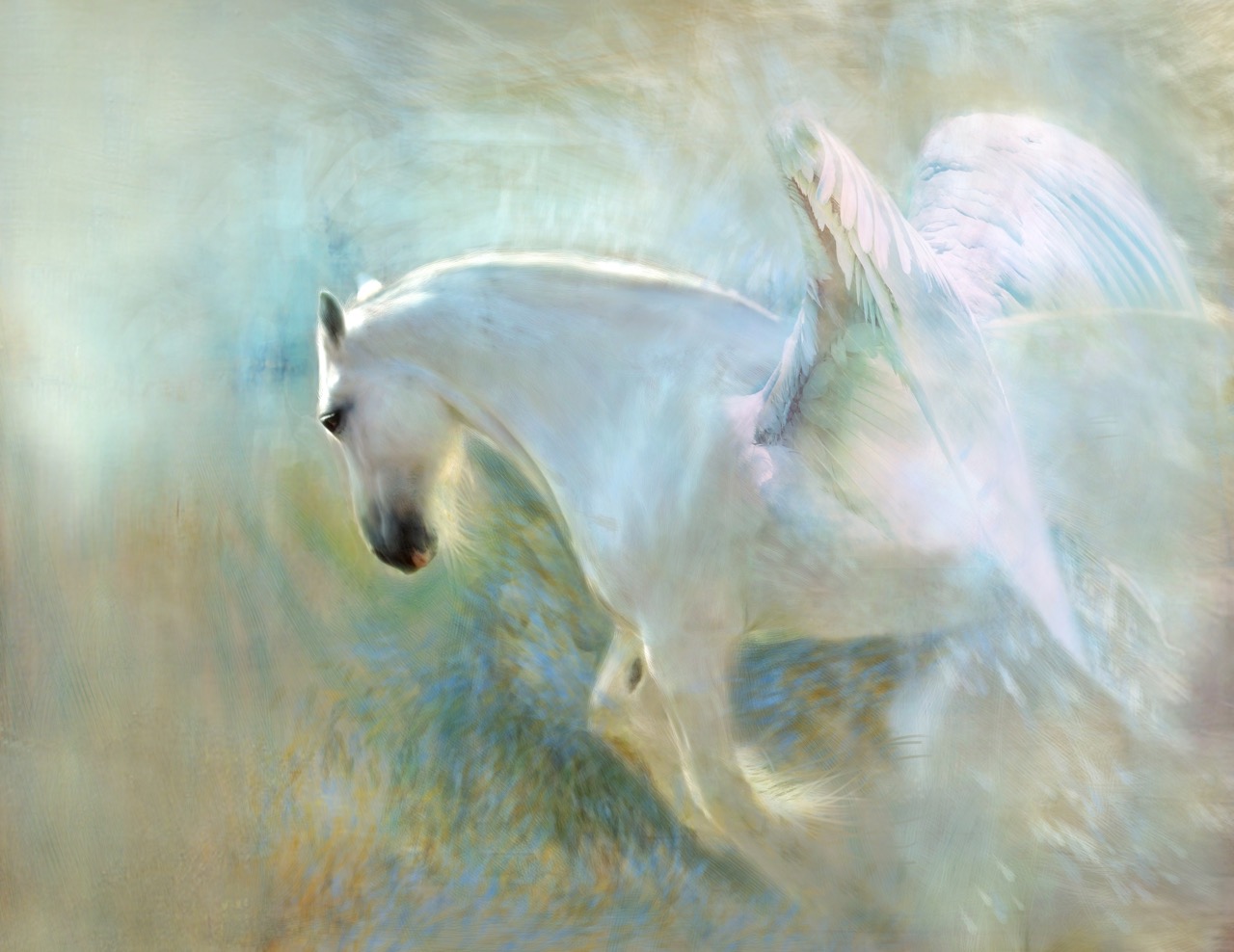 A painting of a Pegasus