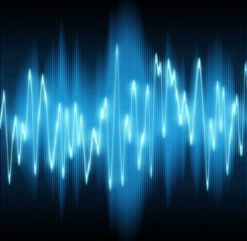 A blue sound wave