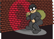 A burglar with sack