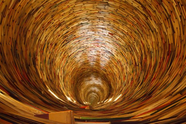 A vortex of books. From PIXABAY.com
