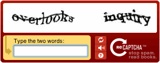an example of a reCAPTCHA