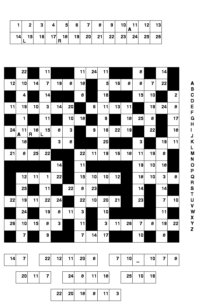 Computer Science for Fun cs4fn Cross Reference Code Breaking Puzzle