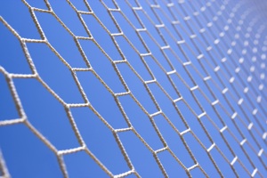 the mesh of a football goal