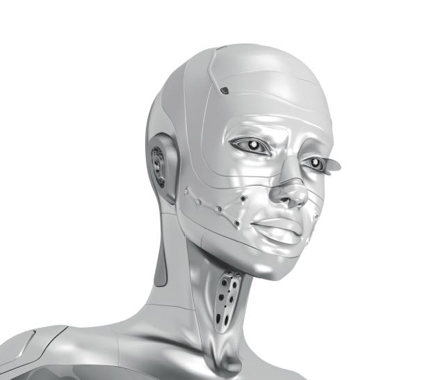 A silver cyborg