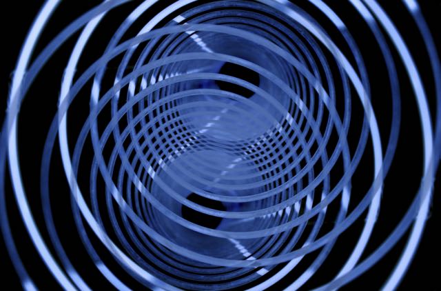 A vortex of blue tape : copyright www.istockphoto.com 744520