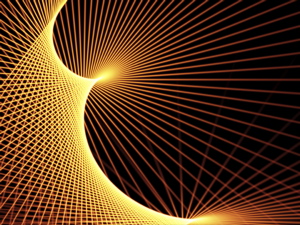 A geometric shape created by laser light