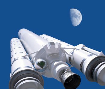 Ariane Rocket looking towards moon: Copyright www.iStockphoto.com 000020138771