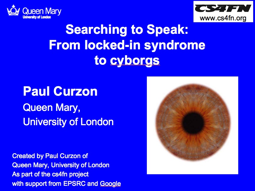 The title slide of the talk